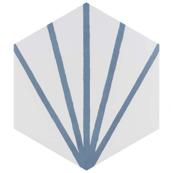 Merola Tile Horizon Dawn Hex Azul 7-3/4 in. x 9 in. Ceramic Floor and Wall Tile (8.88 sq. ft./Case)