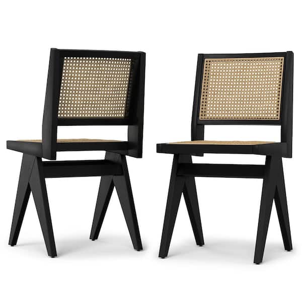 Simpli Home Regina Black Dining Chair (Set of 2)