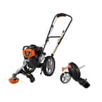 43cc Wheeled String Trimmer Mower with Blower Attachment Combo Kit
