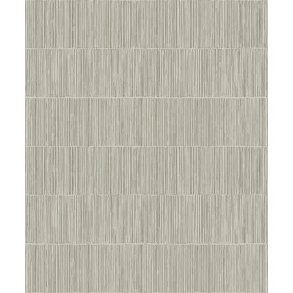 Unbranded Boutique Collection Beige Shimmery Geometric Bamboo Stripe Non-pasted Paper on Non-woven Wallpaper Sample