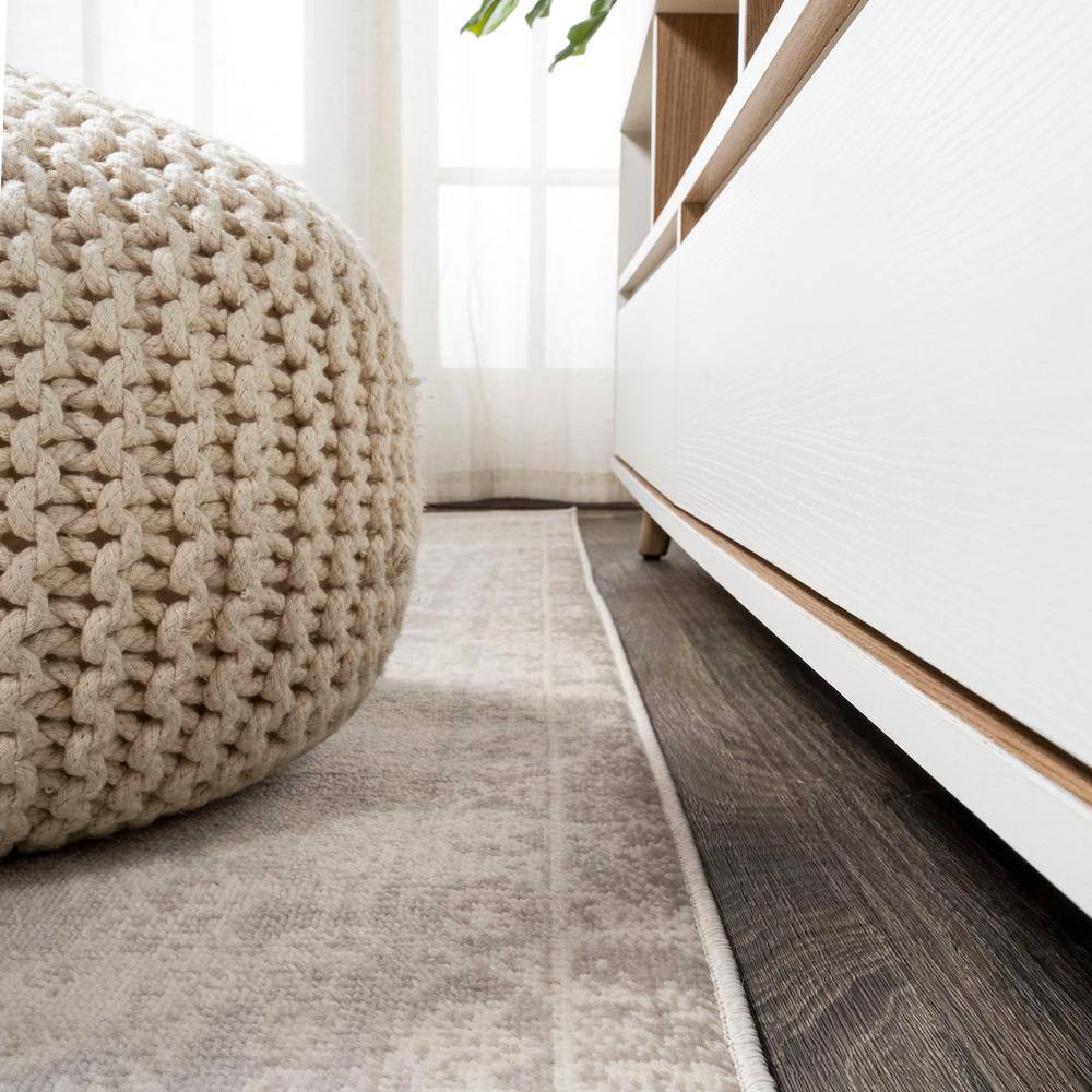 Ivory Synthetic Easy Care Rectangular Area Rug 3' x 5'