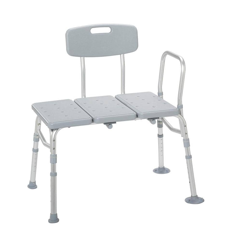 32 in . Freestanding Adjustable Shower Bench for Bathtub with Backrest and 