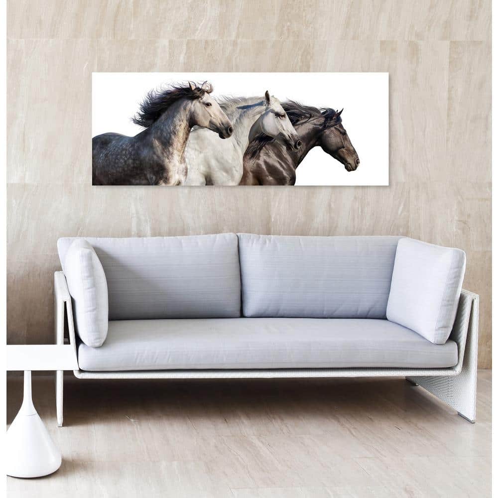 Trilogy 1 Frameless Free Floating Tempered Glass Horse Wall Art