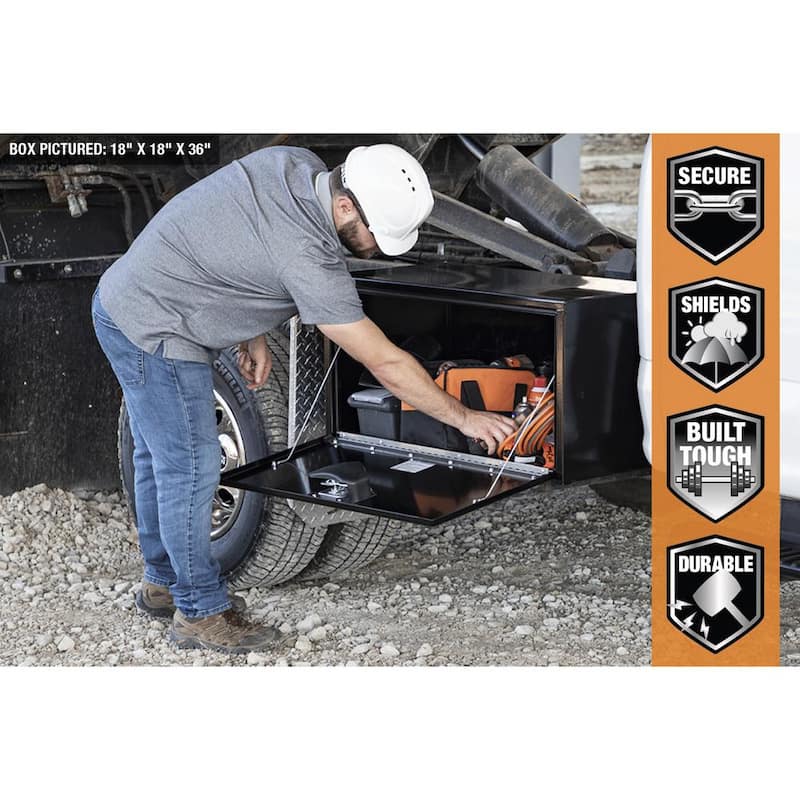 24 in. x 24 in. x 30 in. Gloss Black Steel Underbody Truck Tool Box