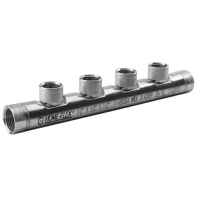 1/2 in. x 1/2 in. x (4) 1/2 in. CSST FIPT Stainless Steel Manifold