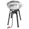 FEASTO 23 in. Stainless Steel Concave Comal Set with 58,000 BTU Propane Burner Camping Stove and Stand B2BMS2301