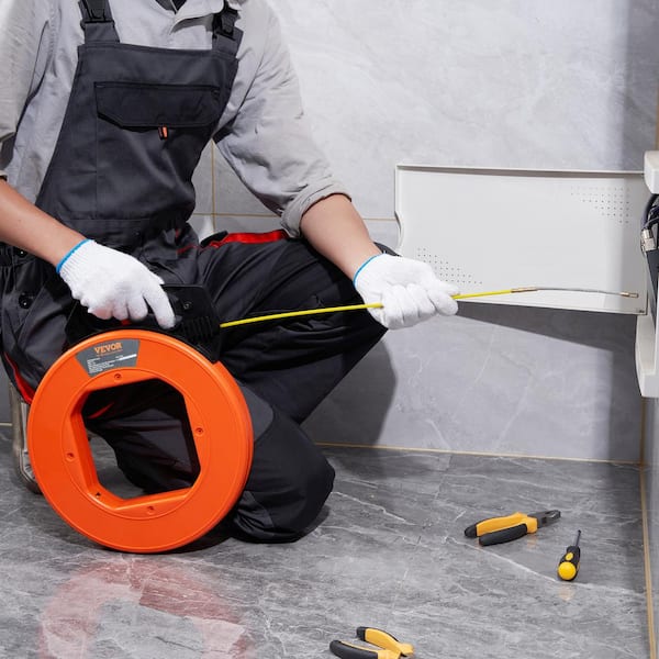 VEVOR Fish Tape 100 3/16 Fiberglass Wire Puller Fishing - Main Image