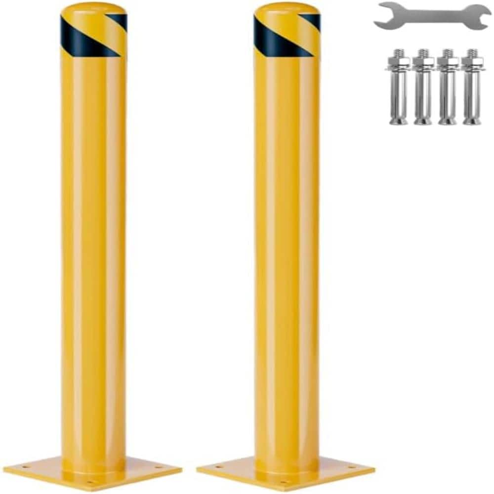 2-Pack 48 Inch Steel Safety Bollards, 4.5 Inch Diameter Heavy Duty Parking Bollards with Reflective Tape & Anchor Bolts price history on PriceWatchPro