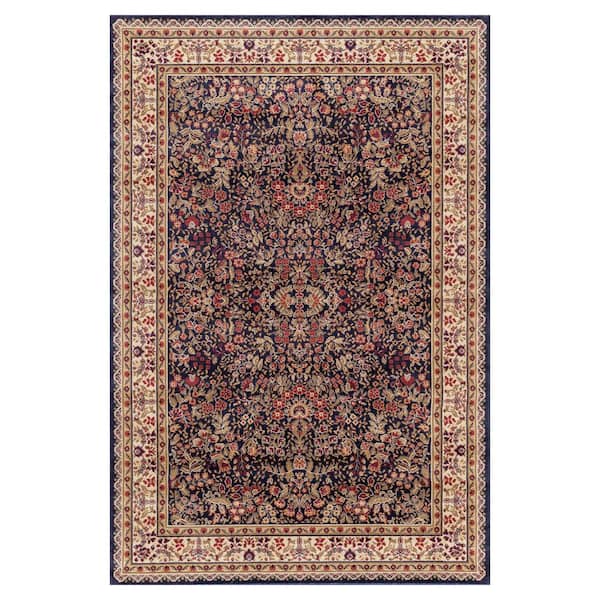 Concord Global Trading Jewel Sarouk Navy 7 ft. x 9 ft. Area Rug