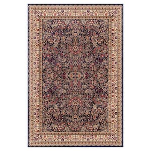 Jewel Collection Sarouk Navy Rectangle Indoor 9 ft. 3 in. x 12 ft. 6 in. Area Rug