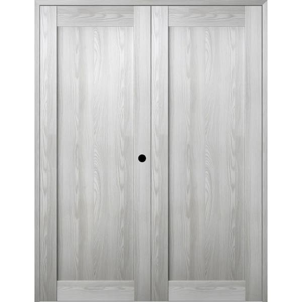 Belldinni 56 in. x 80 in. Left Hand Active Ribeira Ash Wood Composite Double Prehung Interior Door