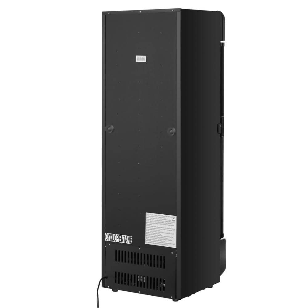 Commercial Merchandiser Refrigerator 9.7 Cu. Ft. Glass Door 4 Shelves LED Lightbox 32 to 50 F