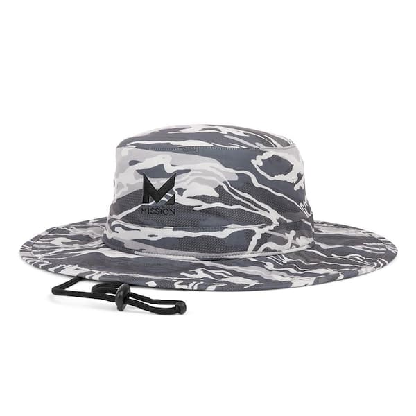 Mission Cooling Wide Brim Polyester Hat-Matrix Camo Silver