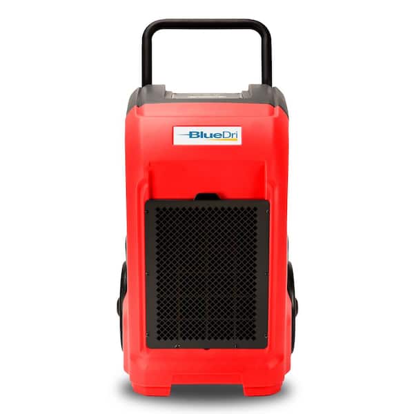 BlueDri 150-Pint Commercial Dehumidifier in Red for Water Damage Restoration Mold Remediation