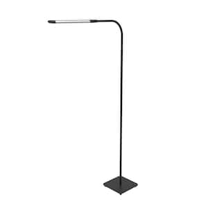 55 in. LED Floor Lamp 12-Watt 800 Lumens 5 Color Modes Dimmable (1-Pack) (Black)