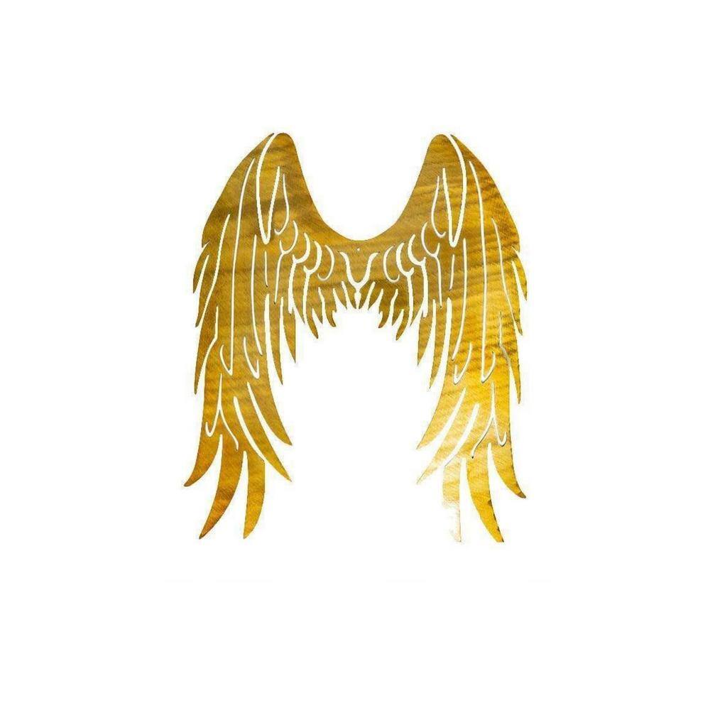 REDLINE STEEL Religious Angel Wings Memorial Metal Gold Wall Art Decorative  Sign RL-015-01 - The Home Depot