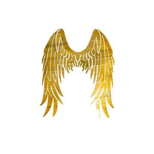 Religious Angel Wings Memorial Metal Gold Wall Art Decorative Sign