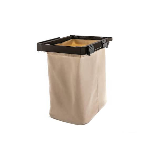 NewAge Products Home Kitchen 18 in. Beige Aluminium Pull-Out Hamper Basket Organizer
