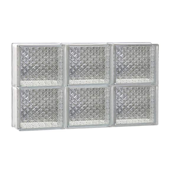 Clearly Secure 23.25 in. x 15.5 in. x 3.125 in. Frameless Diamond Pattern Non-Vented Glass Block Window