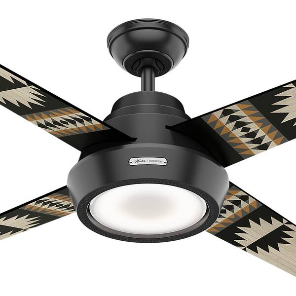 Matte Black 54 Hunter Spider Rock Indoor Ceiling Fan with LED ...