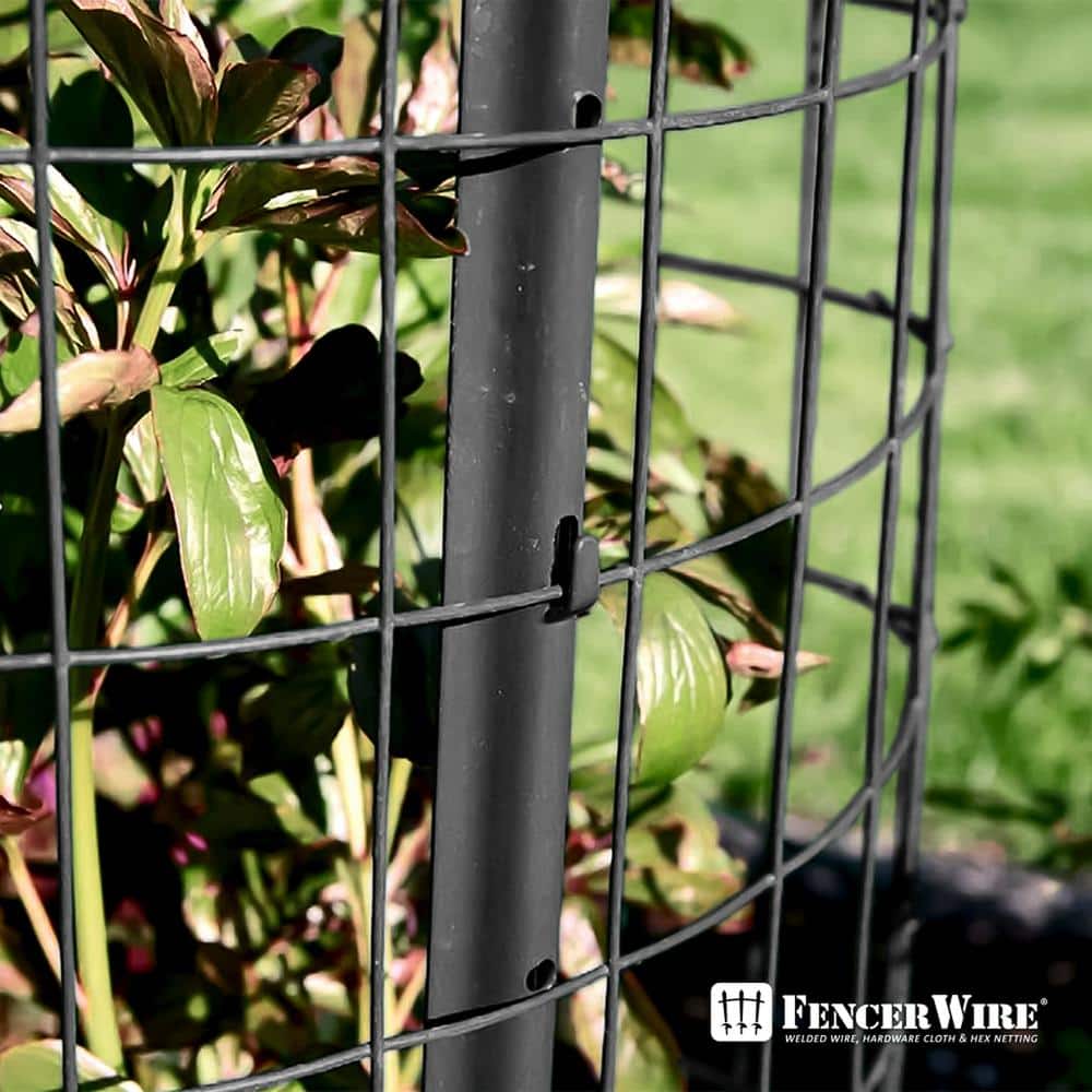 Black Vinyl Coated Welded Metal Garden Fence Wire Roll, 4 ft. x 50 ft.