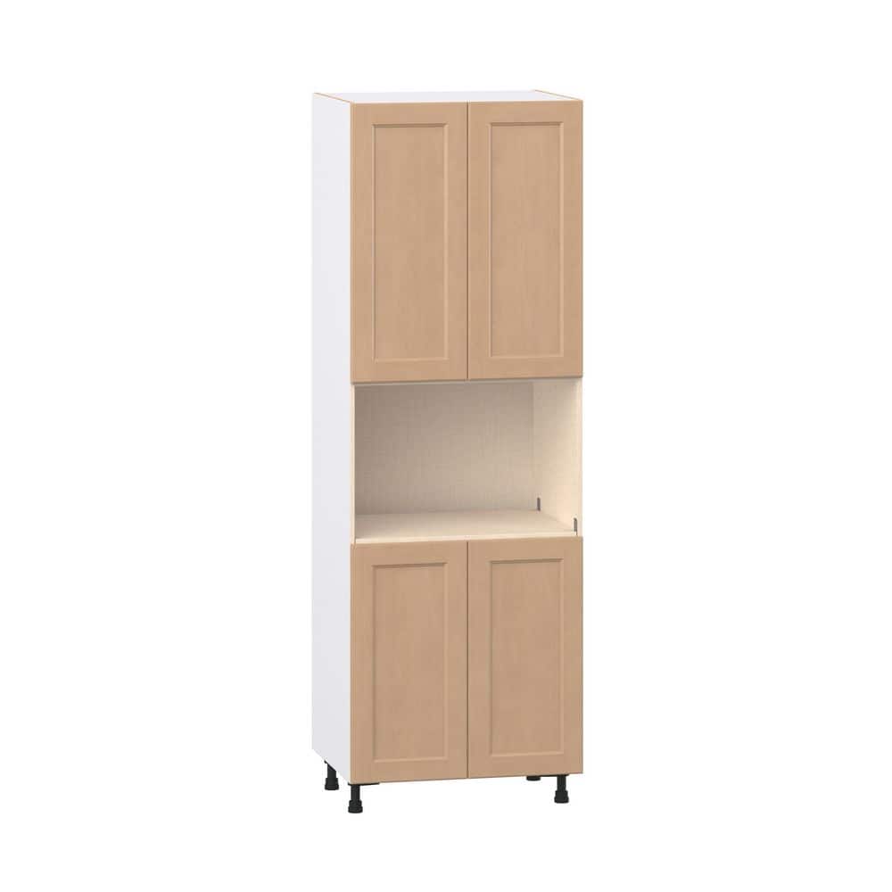 Lakewood 30 in. W x 24.5 in. D x 89.5 in. H Assembled Shaker Microwave Pantry Kitchen Cabinet in Sugar Cookie price history on PriceWatchPro