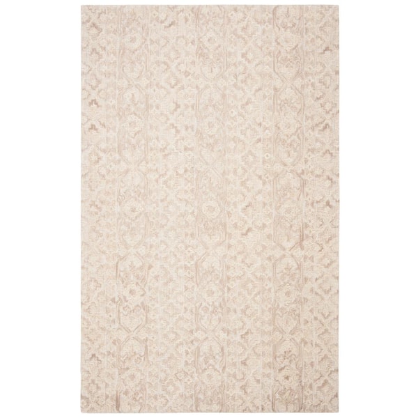 SAFAVIEH Abstract Beige/Light Brown 4 ft. x 6 ft. Floral Area Rug