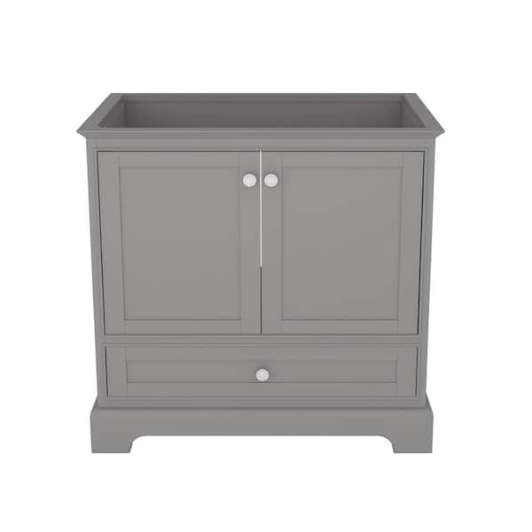 CASAINC 35.15 in. W x 21.42 in. D x 33.54 in. H Freestanding Bath Vanity Cabinet without Top in Grey