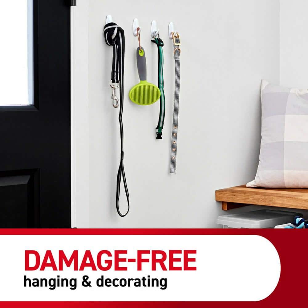 Assorted Size White Plastic and Metal Picture Hanger Kit