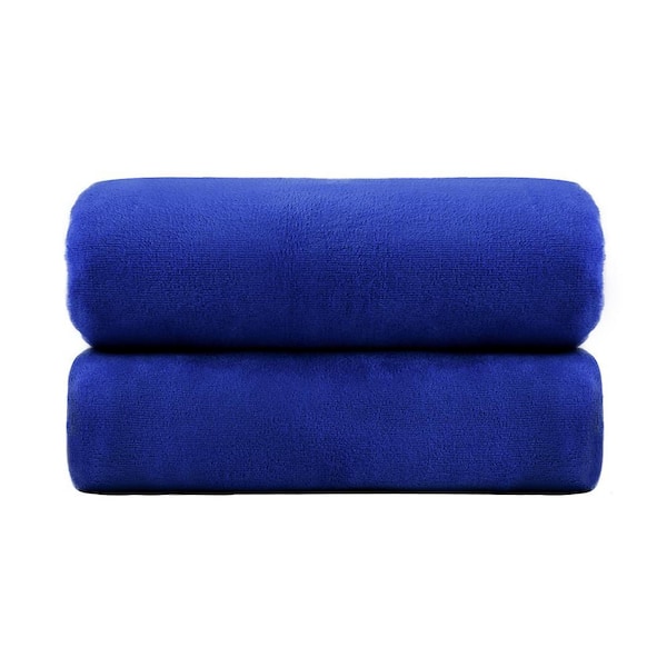 Navy Oversized Microfiber Bath Towel (Set of 2)