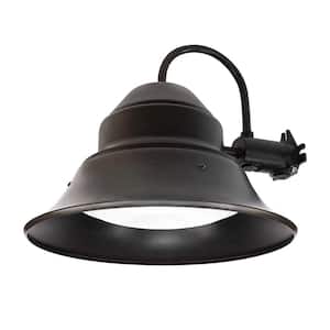 350-Watt Equivalent Integrated LED Bronze Dusk to Dawn Photocell Wall or Post Mount Outdoor Barn Area Light, 5000K