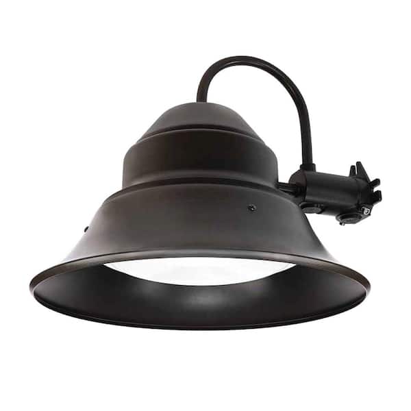 Commercial Electric 350-Watt Equivalent Integrated LED Bronze Dusk to Dawn Photocell Wall or Post Mount Outdoor Barn Area Light, 5000K