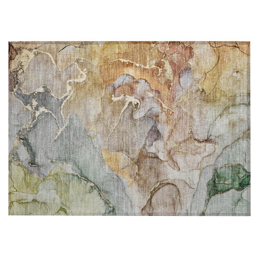Gray and Gold 2 ft. x 3 ft. Abstract Indoor/Outdoor Area Rug price history on PriceWatchPro