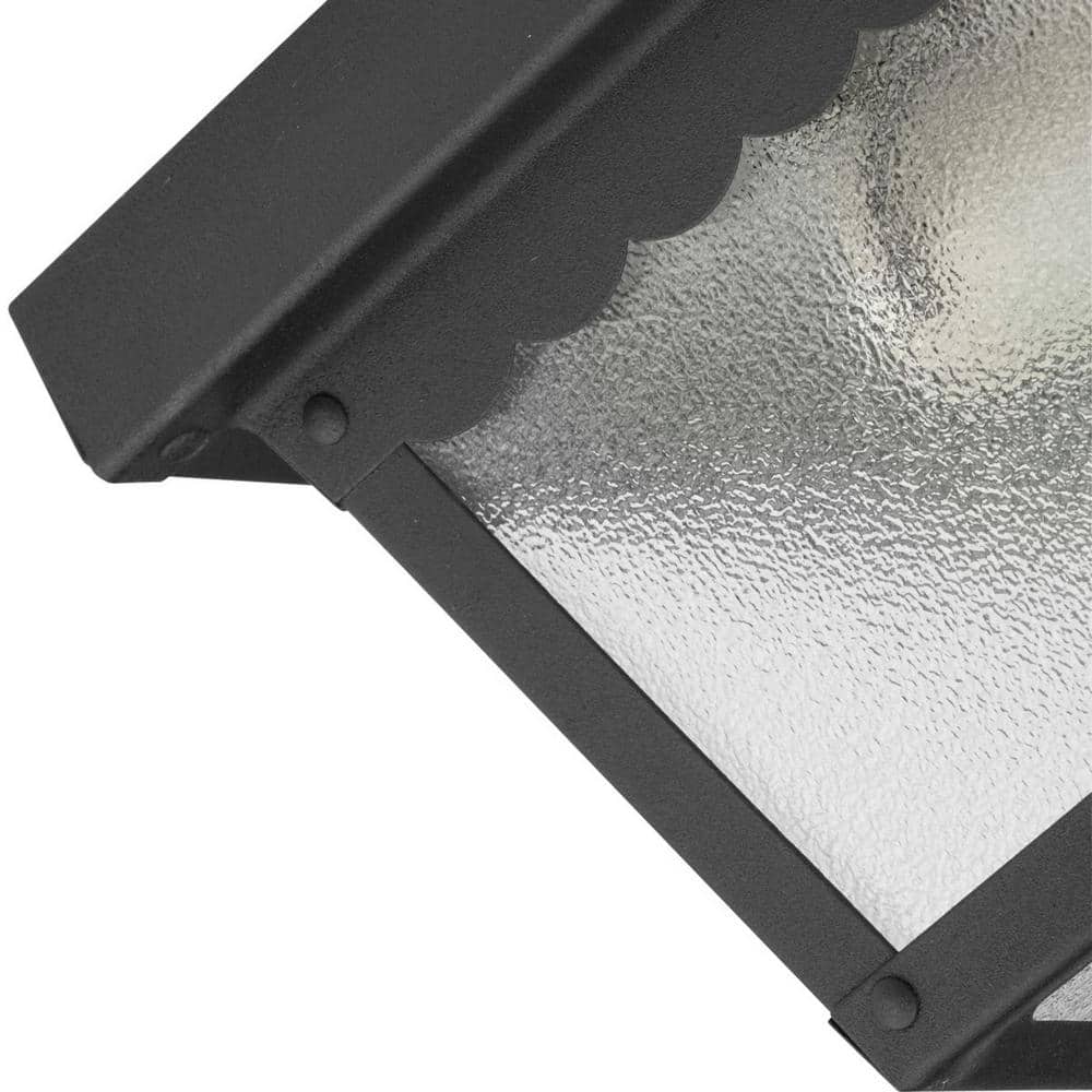 Matte Black and Textured Glass 2-Light Flush Mount