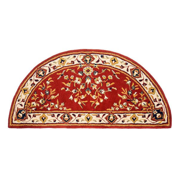 2 ft. x 5 ft. Oriental Half Round Area Rug, Burgundy