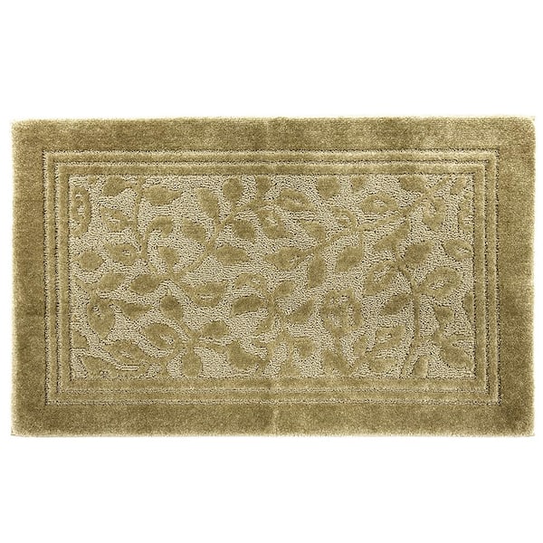 Mohawk Home Wellington 24 in. x 40 in. Nylon Machine Washable Bath Mat in Deep Sand