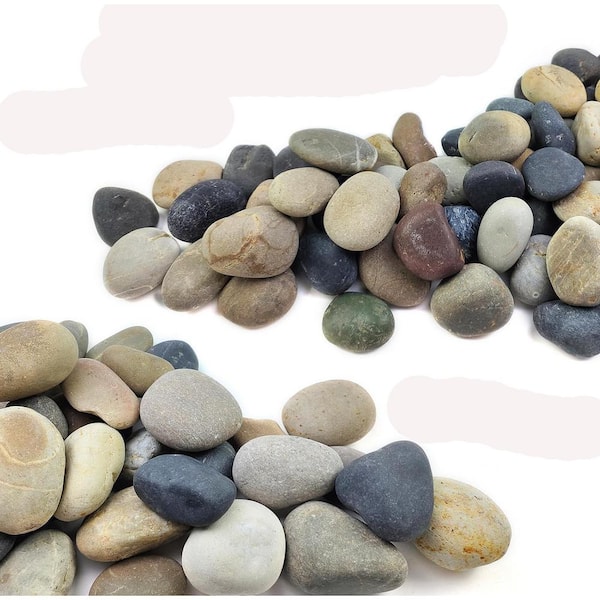 Ashman Online 0.5 cu. ft. 3-4 in. Mixed Beach Pebbles Smooth River Rocks, 40 lbs. for Gardens, Pathways, Pots, and DIY