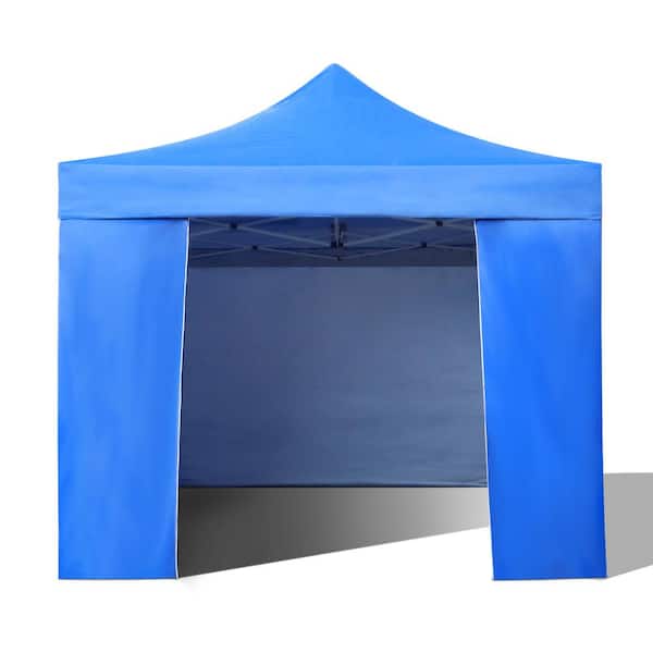 Unbranded 10 ft. x 10 ft. Blue Outdoor Instant Canopy Pop-Up Tent with Sidewalls for Backyard, Patio, Garden, Picnic