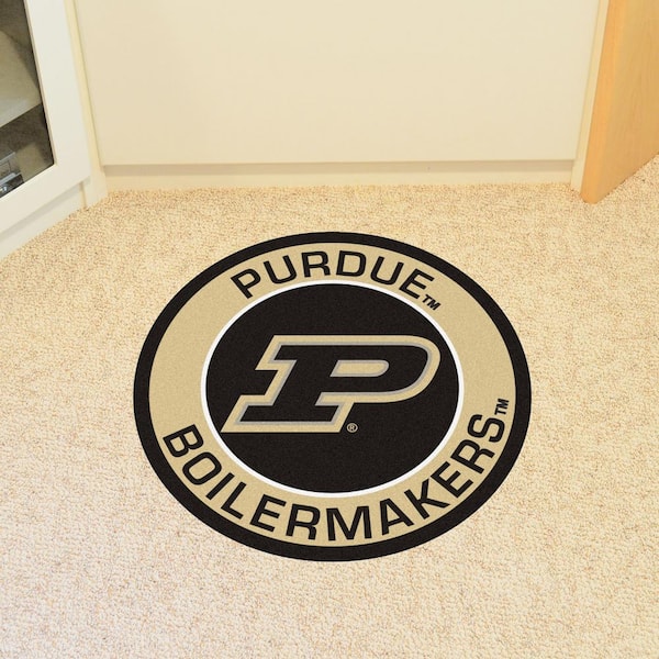 NCAA Purdue University Suede 2 ft. x 2 ft. Round Area Rug
