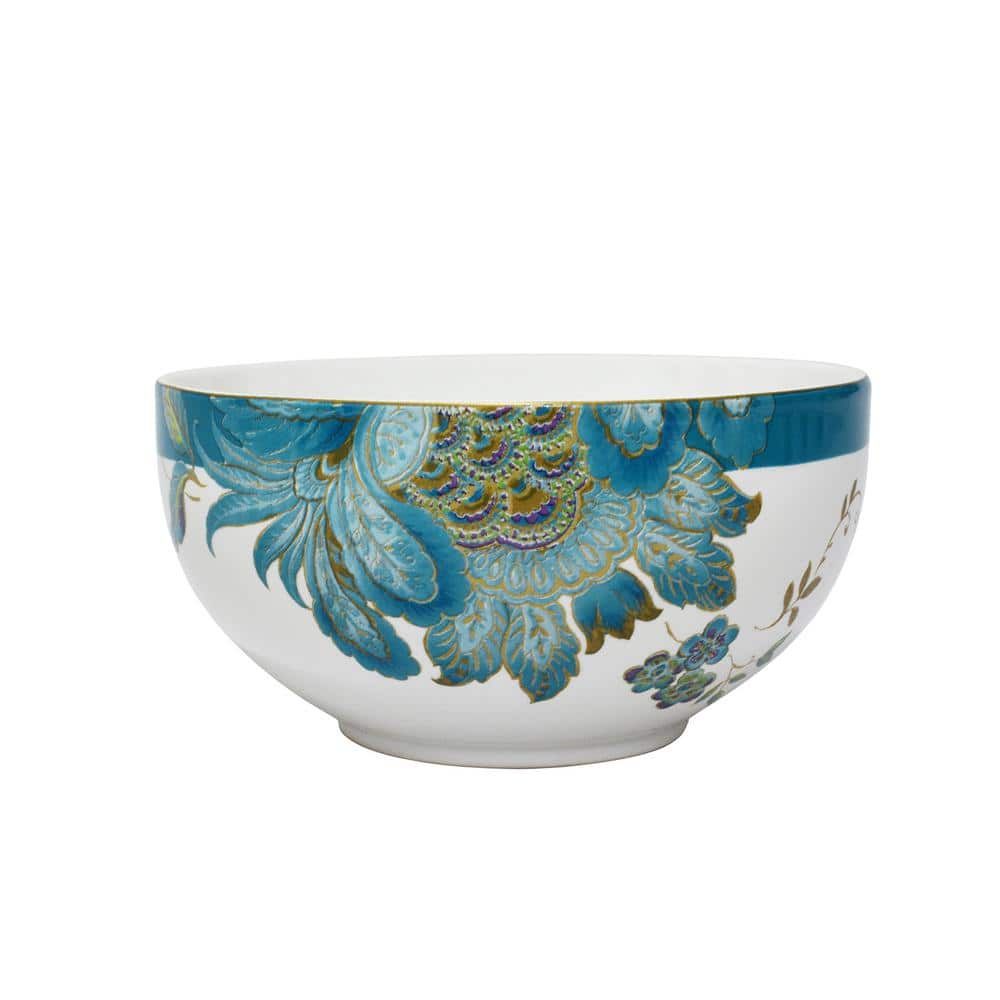 Eliza Blue and White Porcelain 16-Piece Floral Dinnerware Set