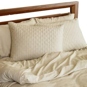 Melange Viscose from Bamboo Cotton Quilted Standard Shams (Set of 2) - Sand