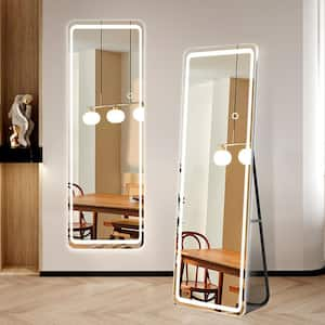 20 in. W x 63 in. H Rectangular Frameless Wall-Mount or Floor-Mount Bathroom Vanity Mirror with LED Lights