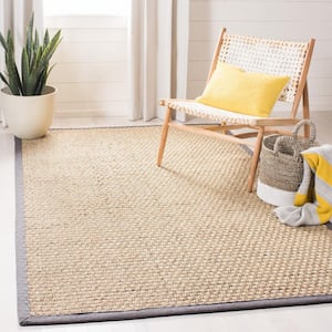 Natural Fiber Beige/Dark Gray Doormat 2 ft. x 3 ft. Border Area Rug