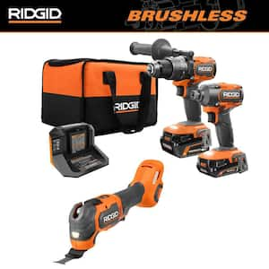 18V Brushless Cordless 2-Tool Combo Kit w/ (2) Batteries, Charger, Bag, & 18V Brushless Multi Tool