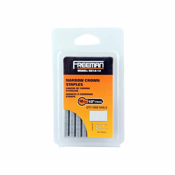 Freeman 1/2 in. 18-Gauge Glue Collated Narrow Crown Staples (1000 Count)