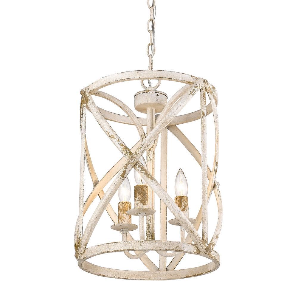 Antique Ivory Traditional Drum Pendant Light with LED Option