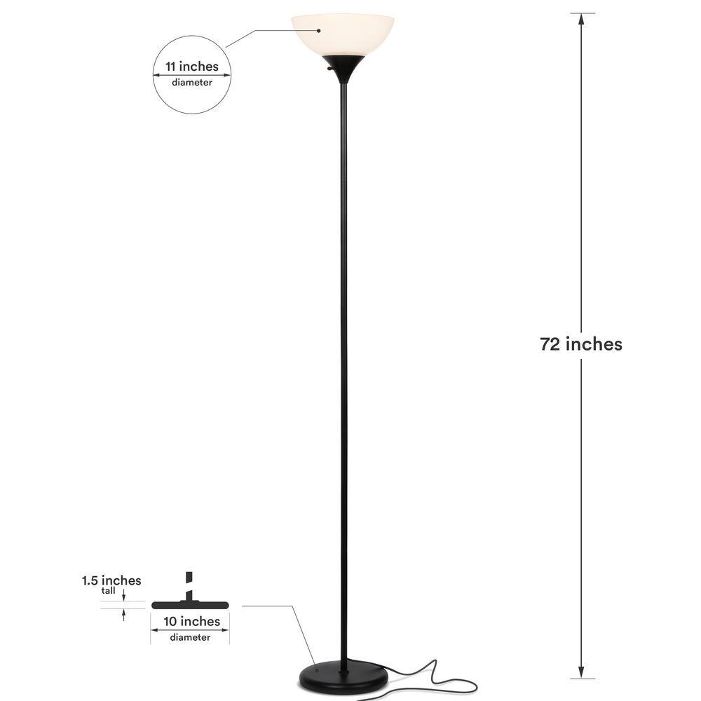 Classic Black 72" LED Torchiere Floor Lamp