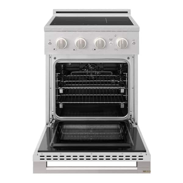 24 in. 3.2 cu. ft. Marino Induction Range with 3 Burner Elements and Electric Convection Oven in Satin Stainless Steel