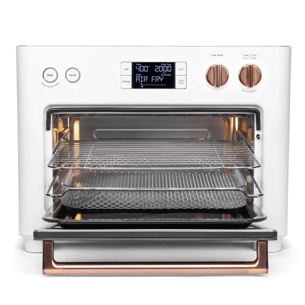 Café Matte White Air Fryer Toaster Oven with Copper Accents