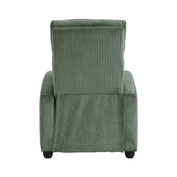 Lazzara Guthrie Green Corduroy Manual Push Back Recliner 9588GRN